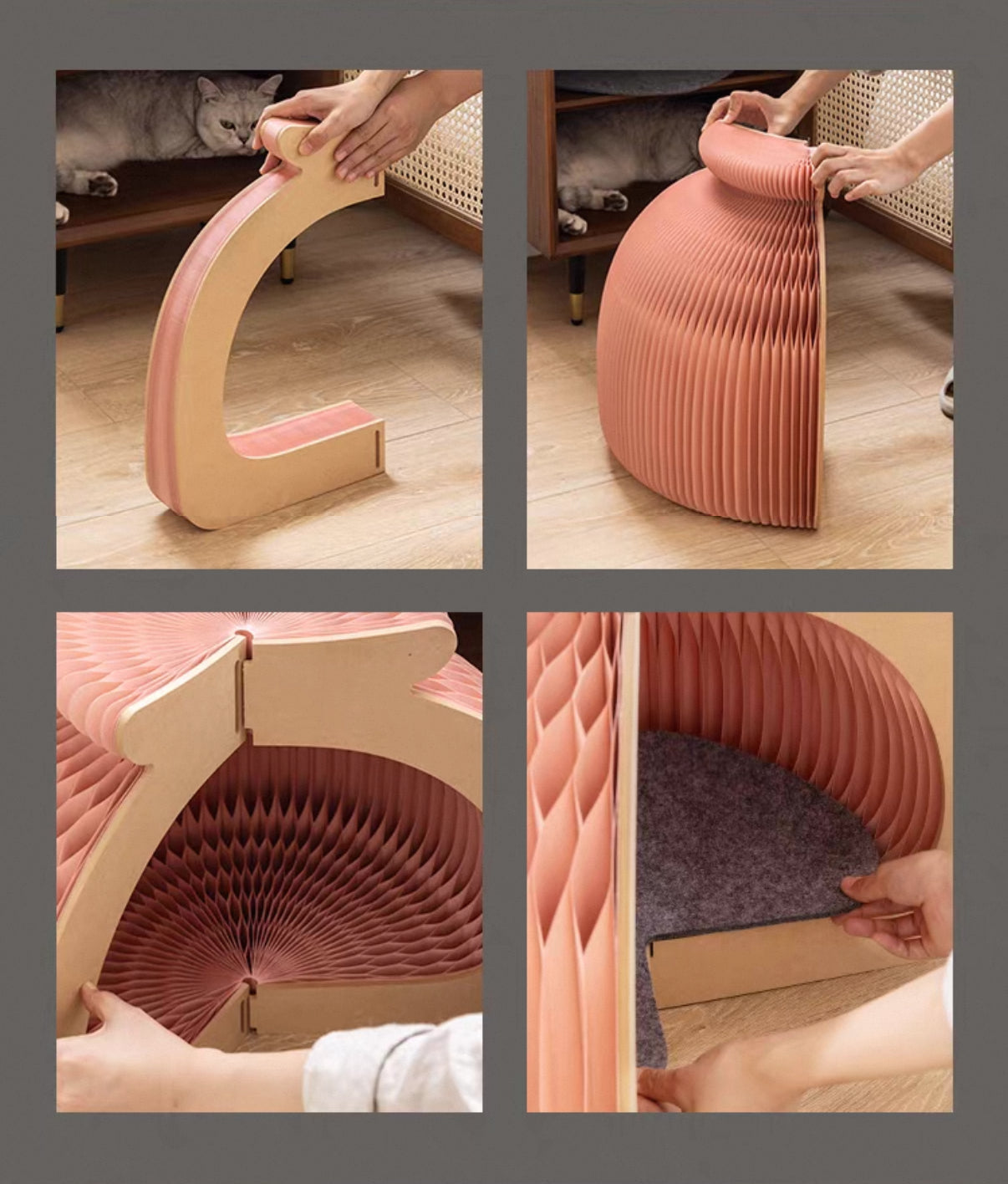 Bun Cat House – Foldable Kraft Paper Cat Condo