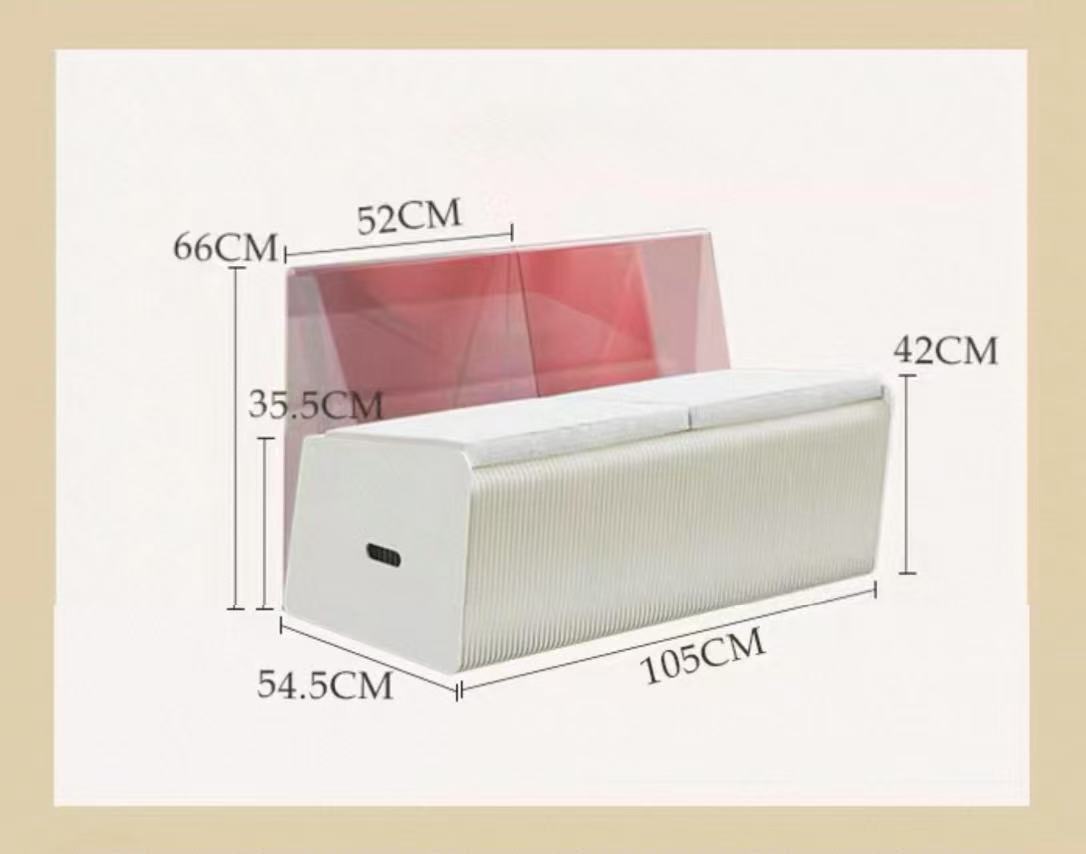Aurora Foldable Kraft Paper Sofa – Modular Seating with Colour Backrest for Modern Interiors
