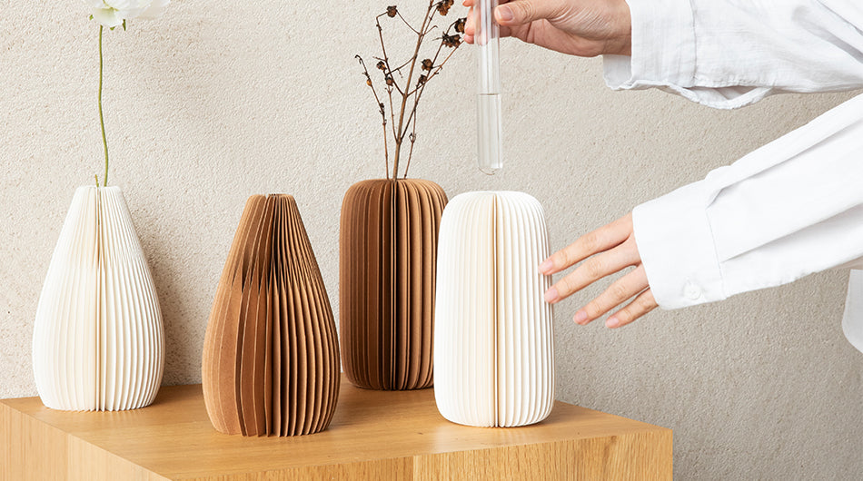 Accordion Paper Vase - Tear-drop shape