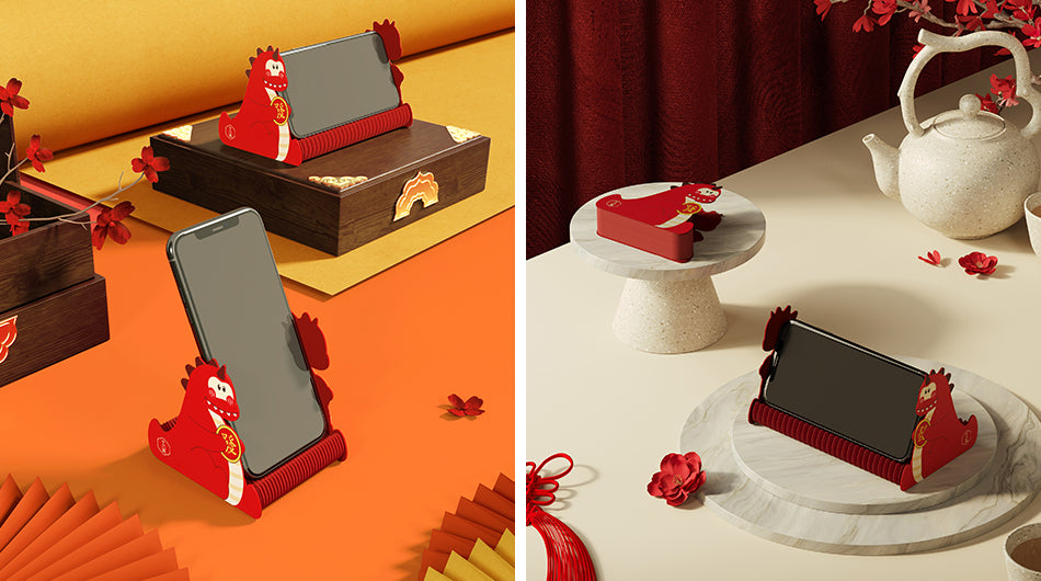 Dragon Paper Phone Stand – Collapsible Dual-View Holder