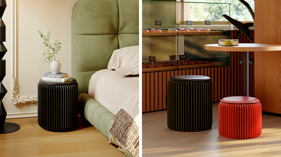 Accordion Stool | Foldable Honeycomb Stool for Modern Home | Folds18