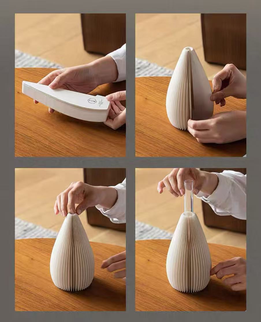 Accordion Paper Vase - Tear-drop shape