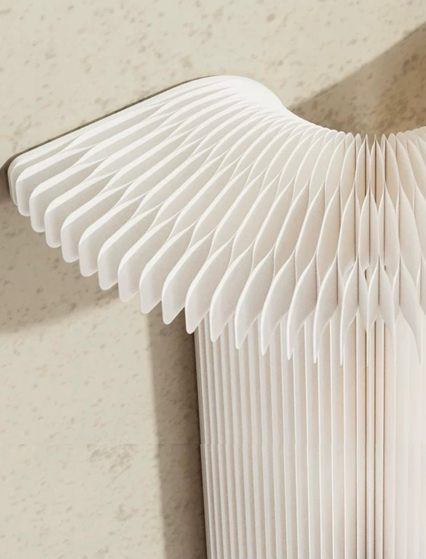 Wall-Mounted Paper Vase – Accordion-Style Dried Flower Holder (Kraft or White