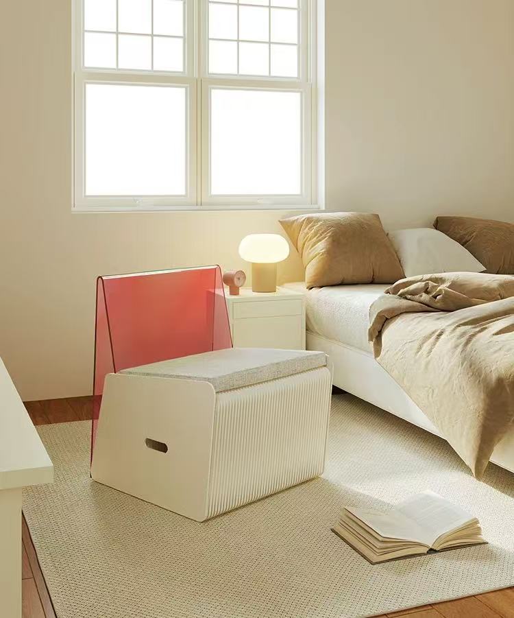 Aurora Foldable Kraft Paper Sofa – Modular Seating with Colour Backrest for Modern Interiors