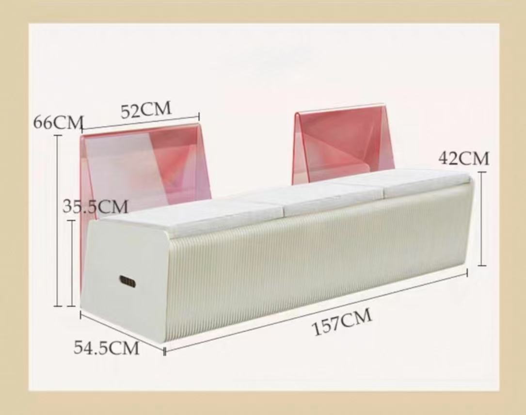 Aurora Foldable Kraft Paper Sofa – Modular Seating with Colour Backrest for Modern Interiors
