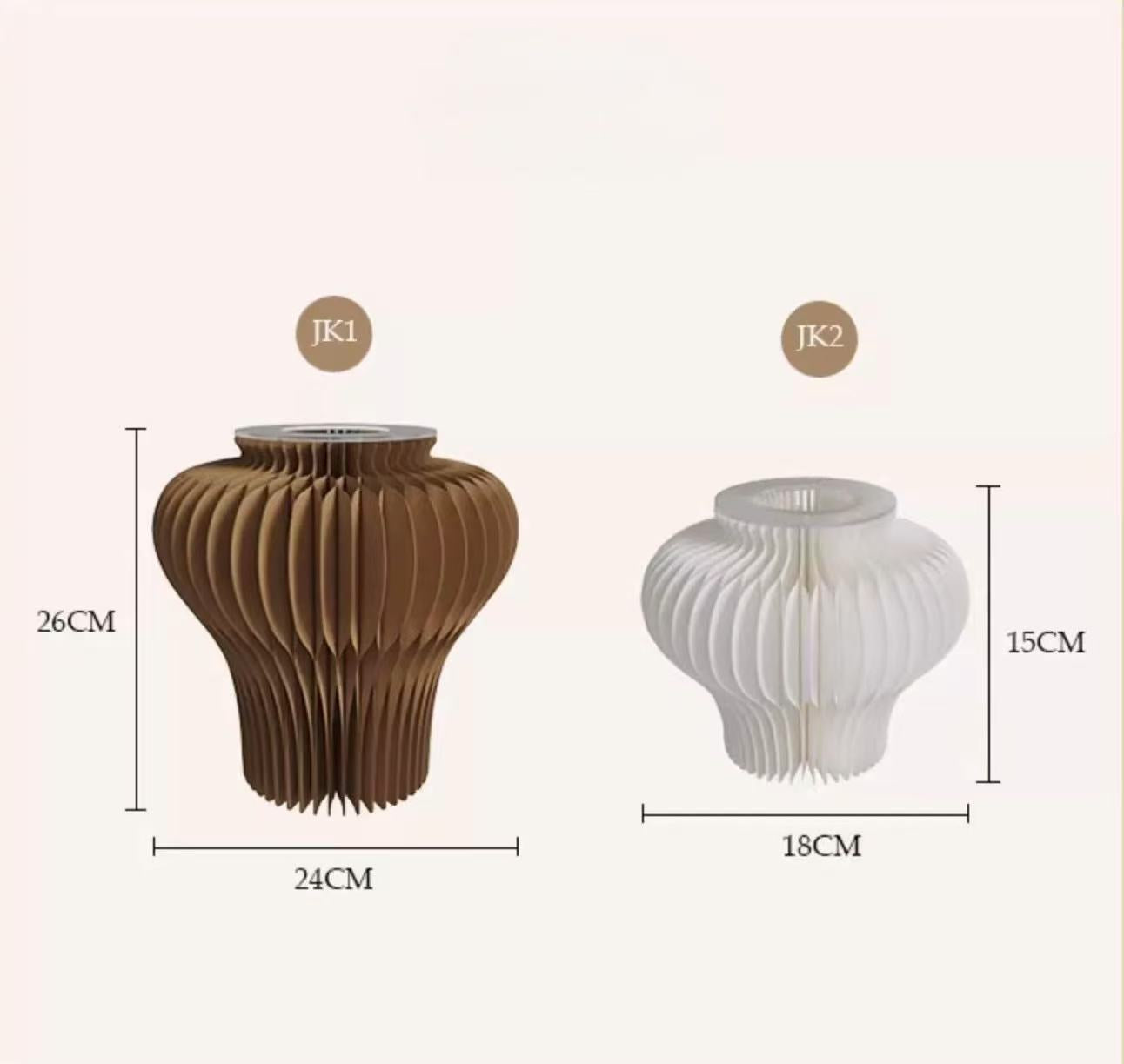 Antique Pottery-Inspired Paper Vase – Foldable Flower Vessel in 2 Sizes