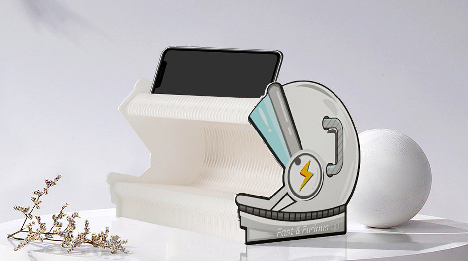 Helmet Paper Snack Organizer – Foldable Concertina Display Rack for Snacks, Phones & Toys