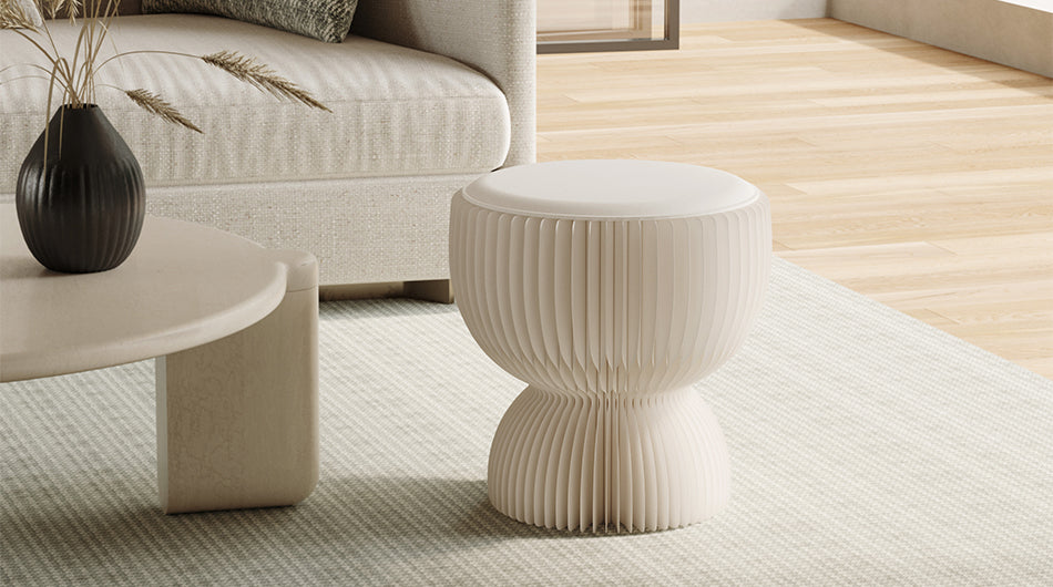 Lotus Foldable Paper Stool – Lightweight Kraft Seating Zen Inspired Stools