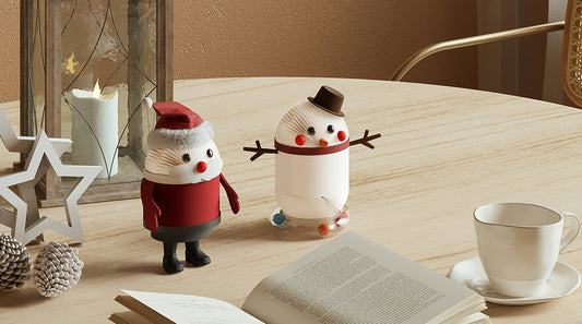 Mini Christmas Santa & Snowman Figures – Foldable Paper Holiday Decor
