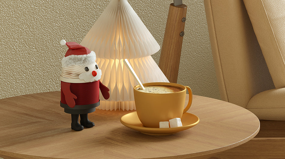 Mini Christmas Santa & Snowman Figures – Foldable Paper Holiday Decor