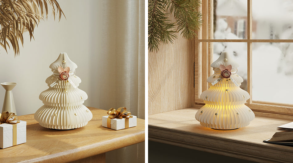 Paper Christmas Tree - Flower Mini Xmas Tree with music box