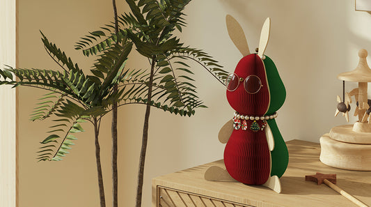Christmas Rabbit – Festive Collapsible Paper Decoration