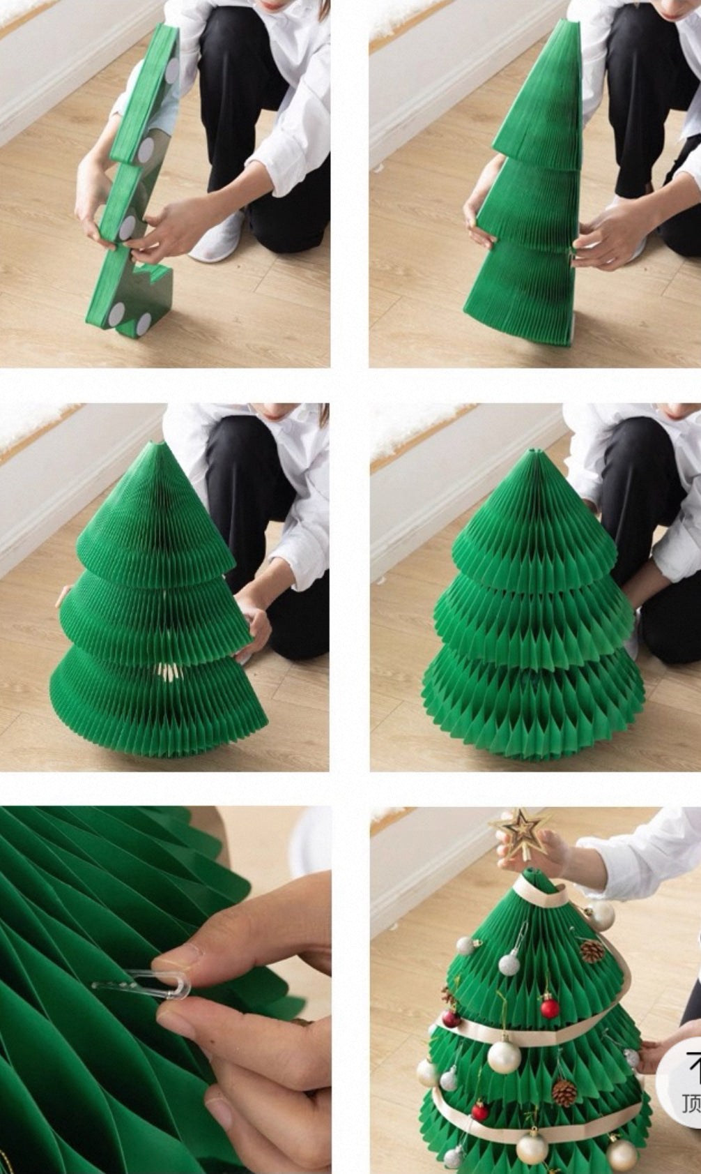Paper Christmas Tree – Mini Decorated Pair Set