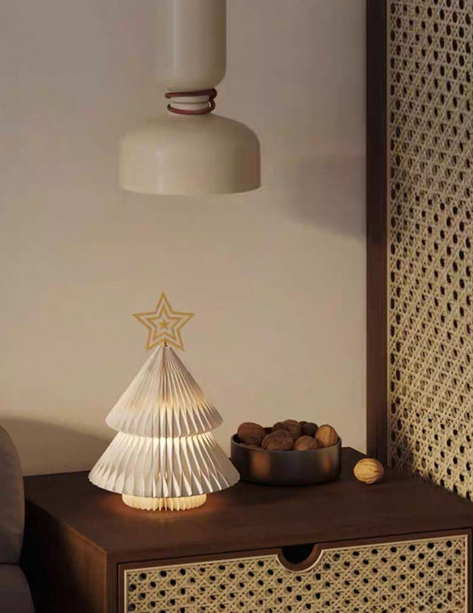 Mini Illuminated Paper Christmas Tree – Holiday Table Décor with LED Light