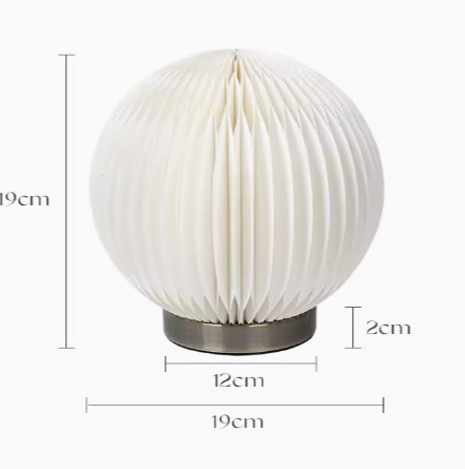 Paper Moon Lamp – Folded Kraft Sphere Light with Soft Ambient Glow