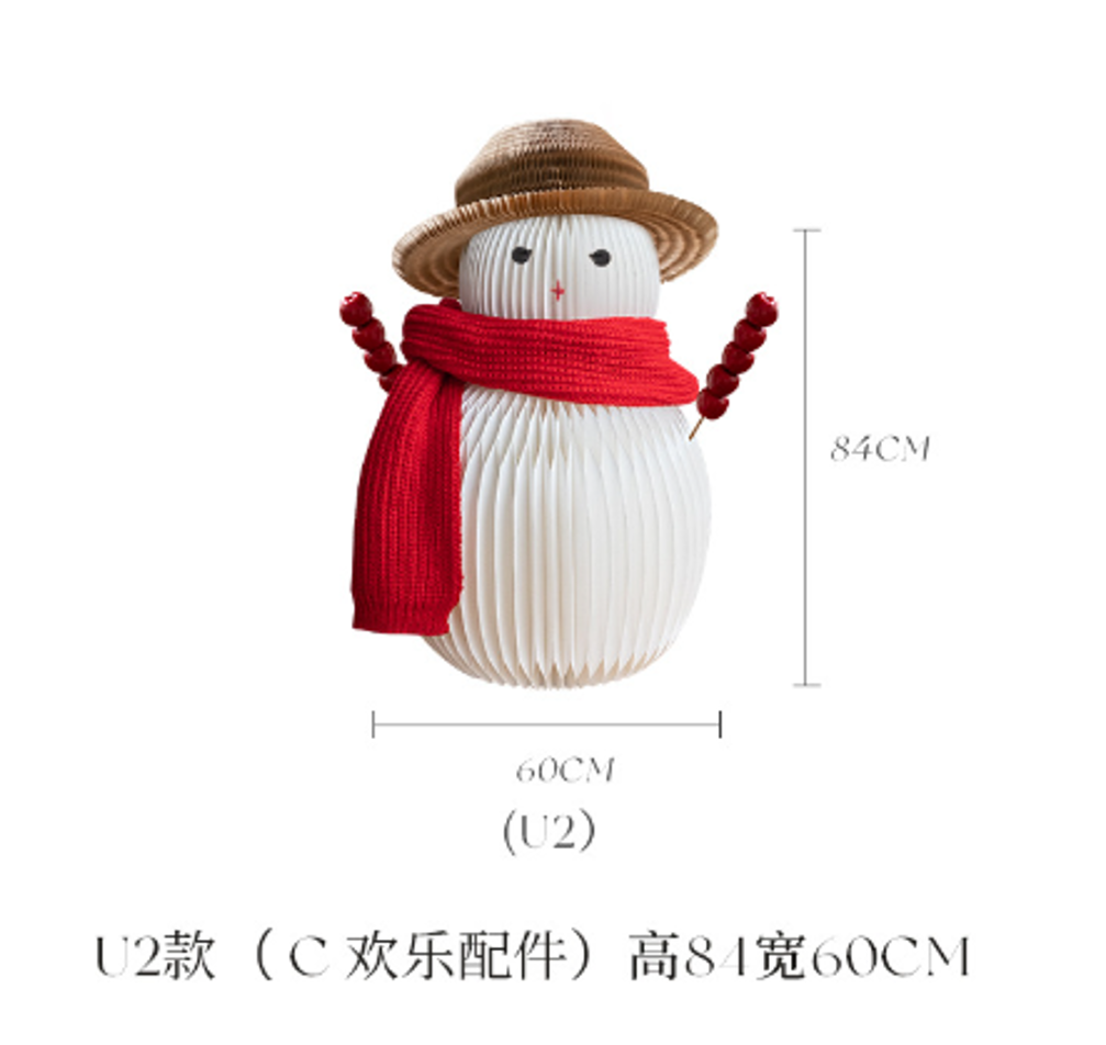 Large Foldable Paper Snowman – Reusable Holiday Decoration