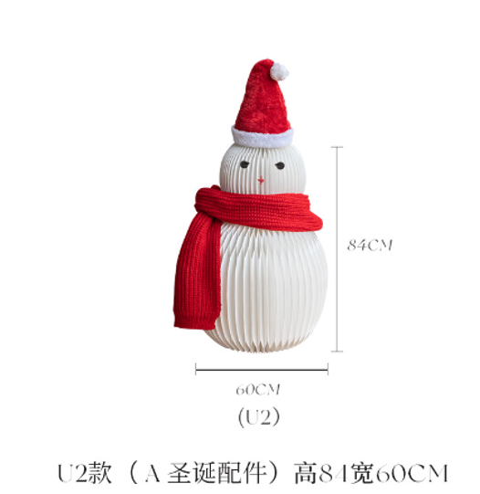 Large Foldable Paper Snowman – Reusable Holiday Decoration
