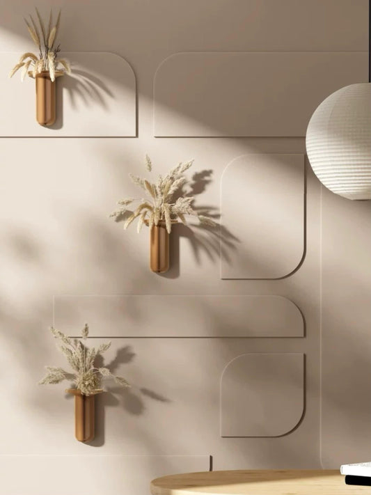 Wall-Mounted Paper Vase – Accordion-Style Dried Flower Holder (Kraft or White