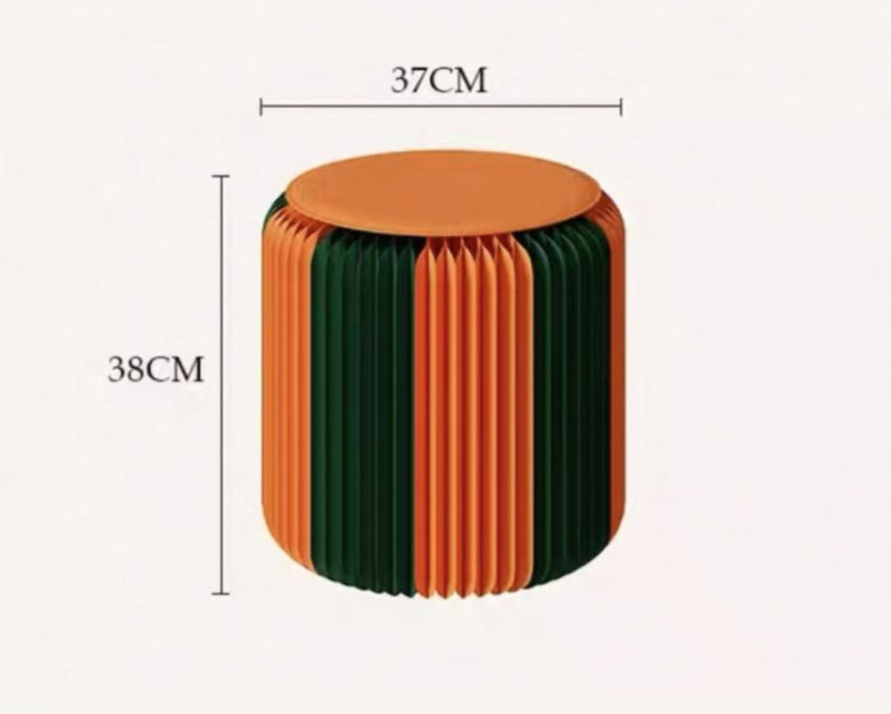 Pop Book Foldable Paper Stool – Bold Art-Inspired Kraft Seating (38cm)