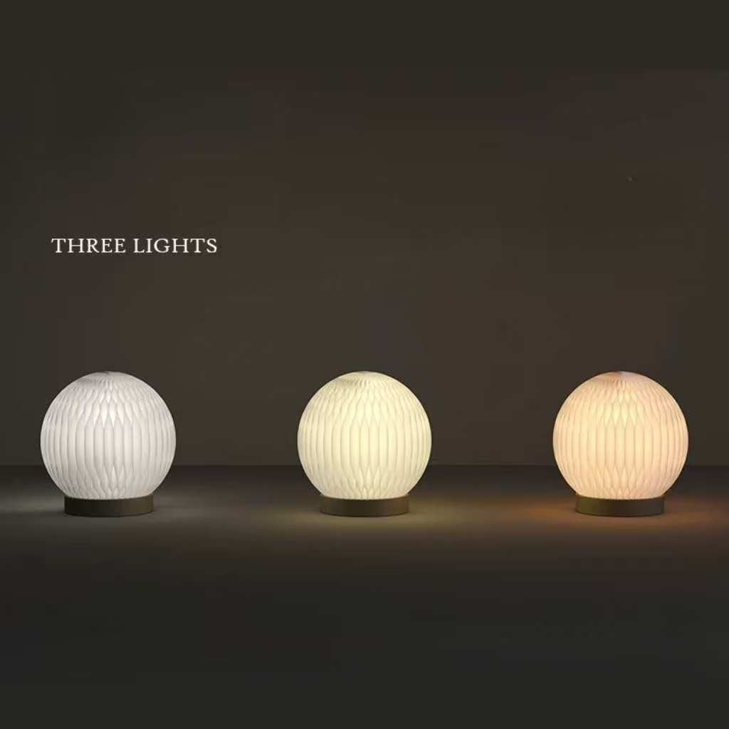 Paper Moon Lamp – Folded Kraft Sphere Light with Soft Ambient Glow