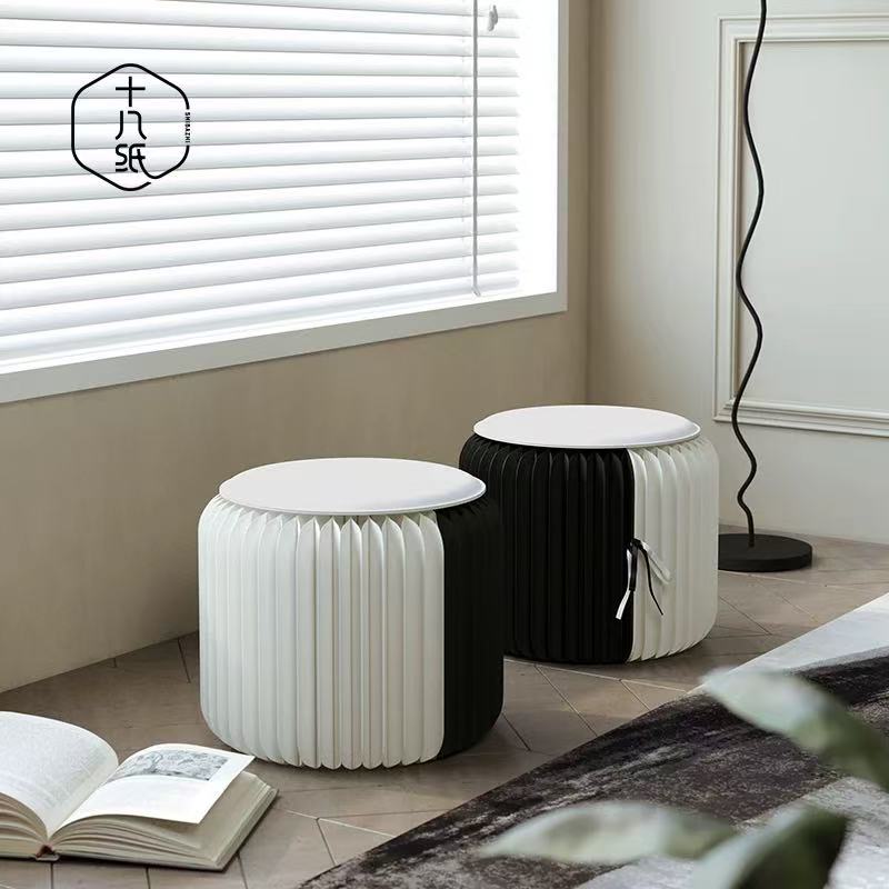 Panda Foldable Paper Stool – Low Kraft Seat for Kids & Creative Interior